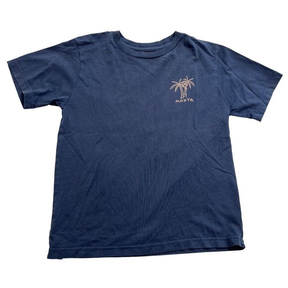 Munstr Palm Tree Short Sleeve T-Shirt in Blue - Picture 1 of 3